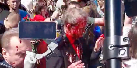 Russian ambassador left red-faced after being attacked with paint by crowd shouting ‘fascist’