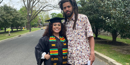 J. Cole lives up to high-school promise and surprises fan at college graduation