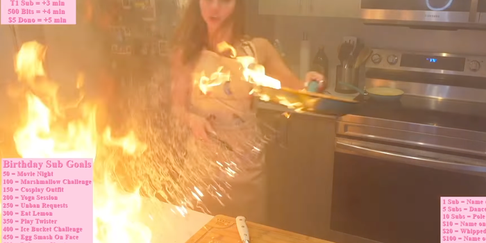 Twitch streamer nearly burns kitchen down