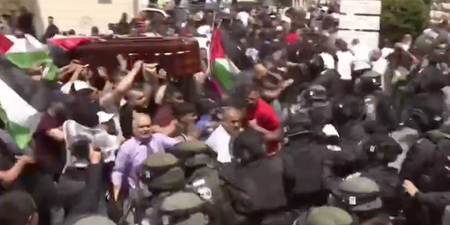 Shocking scenes as Israeli forces beat crowds carrying the casket of killed journalist Shireen Abu Akleh