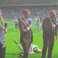 Celtic pitch invader spectacularly floored by steward during live interview