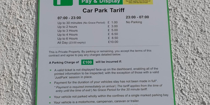 Scam car park that charges people even if they don't park