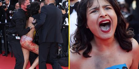 Topless woman crashes Cannes Film Festival red carpet to protest ‘sexual violence’ in Ukraine