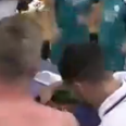 Toni Kroos stops Eden Hazard pouring champagne for son during celebrations