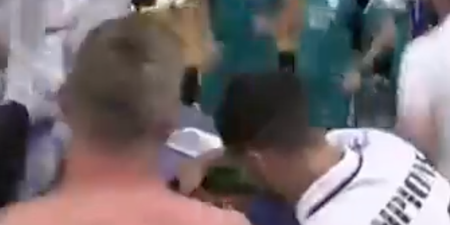 Toni Kroos stops Eden Hazard pouring champagne for son during celebrations