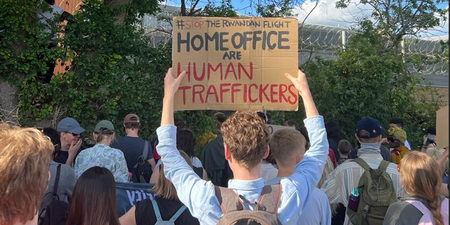 “Help us,” asylum seekers in Gatwick detention centre tell protestors