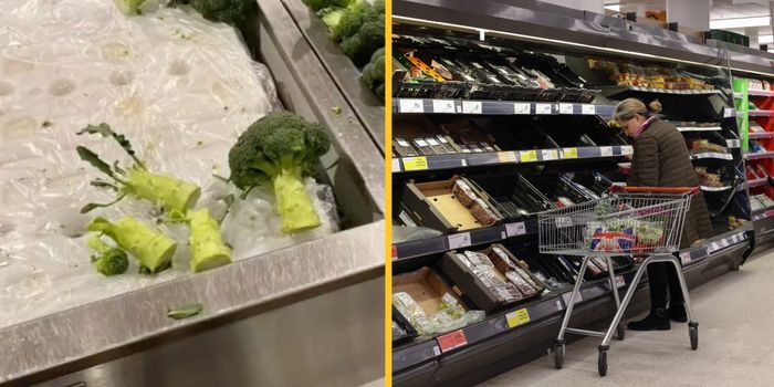 shoppers removing broccoli stems to save money