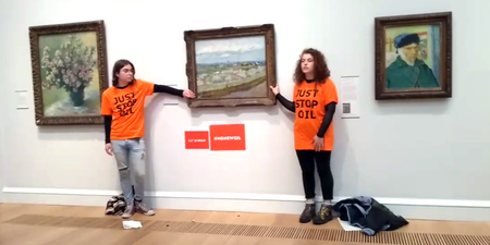 Just Stop Oil protestors glue themselves to Van Gogh painting in climate change protest