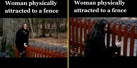 Woman becomes attracted to a fence and has physical relationship with it