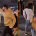 ‘Moron’ caught on video flooring himself with wild sucker punch before walking off