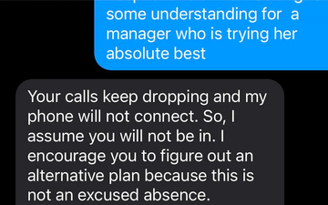 Woman shares boss’ heartless response after she texts in sick to help friend who was victim of domestic violence