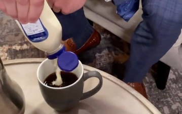 Famous quarterback seen pouring mayo in his coffee and people are horrified