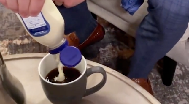 NCAA player puts mayo in his coffee