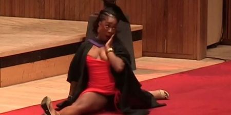 Watch: Graduation ceremony erupts after student dances onto stage and jumps into the splits