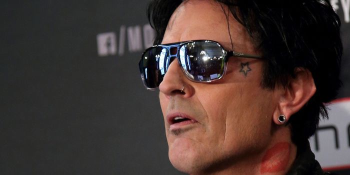 LONDON, ENGLAND - JUNE 09: Tommy Lee attends the last ever European press conference for Motley Crue at Law Society on June 9, 2015 in London, England. (Photo by Mike Marsland/WireImage)