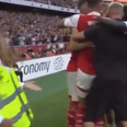 Steward thinks Oleksandr Zinchenko is pitch invader during Arsenal goal celebrations
