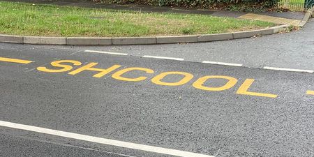 Too cool for shcool: Road marking painters have a mare