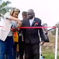 Bridge is officially opened in Congo – then immediately collapses once the ribbon is cut