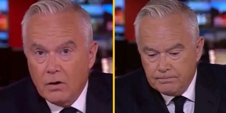 Huw Edwards holds back tears after announcing Queen’s passing on BBC