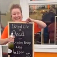 Chip shop owner who sparked outrage by proclaiming ‘Lizard Liz is dead’ gets pelted with eggs