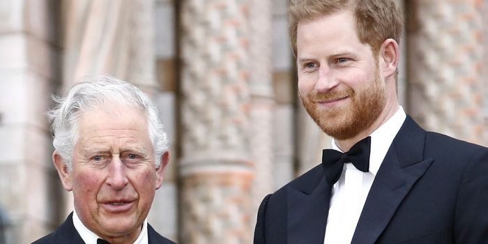LONDON, ENGLAND - APRIL 04: Prince Charles, Prince of Wales and Prince Harry, Duke of Sussex attend the "Our Planet" global premiere the at the Natural History Museum on April 04, 2019 in London, England. (Photo by John Phillips/Getty Images)