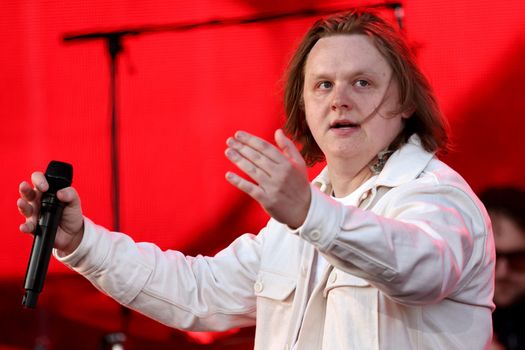 GLASGOW, SCOTLAND - JULY 10: Lewis Capaldi performs on the main stage during day three of the TRNSMT Festival at Glasgow Green on July 10, 2022 in Glasgow, Scotland. (Photo by Jeff J Mitchell/Getty Images)