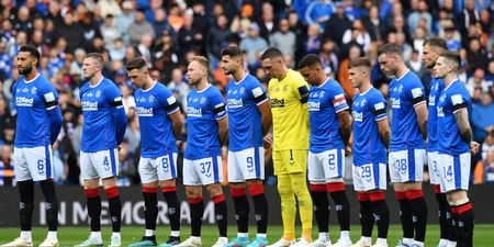 Dundee United fans sing ‘Lizzie’s in a box’ during minute’s silence at Ibrox