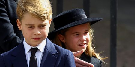 Princess Charlotte seen reminding her brother of royal protocol as Queen’s coffin passes