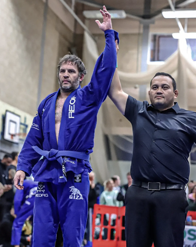 Tom Hardy being crowned the winner at a Jiu-Jitsu competition in Wolverhampton on Saturday, September 18