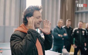 Michael Sheen delivers rapturous rallying cry in front of the Wales squad