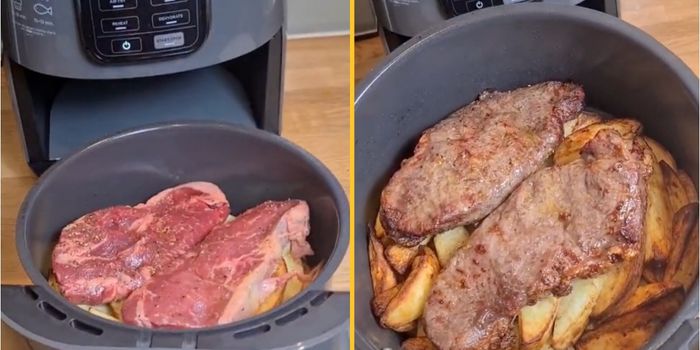 Food lover whips up 'absolutely delicious' steak and chips - in an air fryer