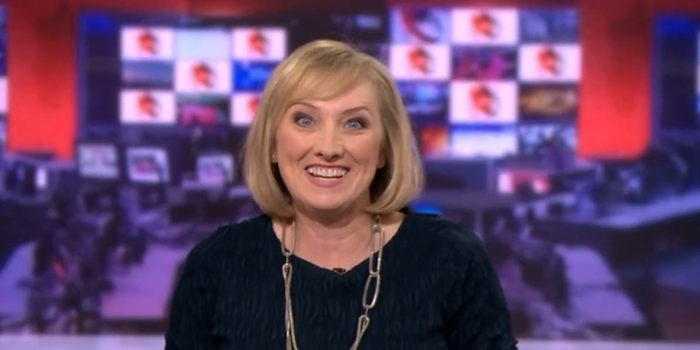 BBC News presenter gleeful