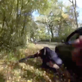 Shocking footage shows moment anti-hunt activist is mowed down by speeding vehicle
