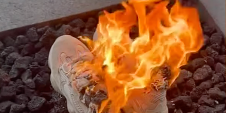 Man burns $15,000 worth of Yeezys because he’s furious at Kanye West’s recent comments