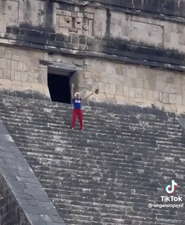Angry mob ‘calls for tourist to be sacrificed’ after she climbs ancient Mayan pyramid