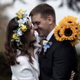 Ukrainian couple marry in the UK surrounded by pictures of their family