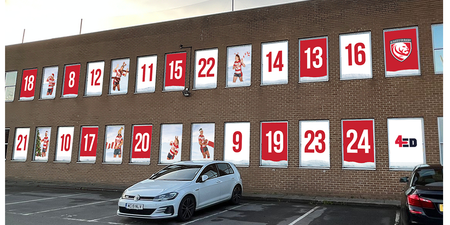 Gloucester rugby players star in UK’s biggest advent calendar