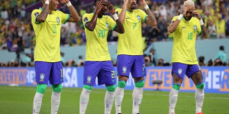 Roy Keane reacts to Brazil’s jubilant celebrations in first half demolition job
