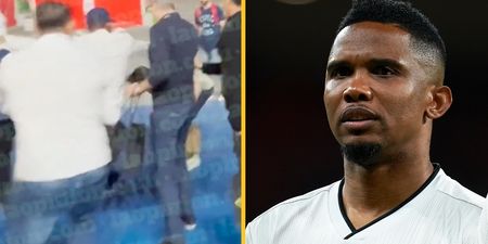 Samuel Eto’o appears to attack fan outside World Cup stadium