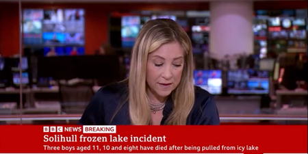 BBC News presenter in tears reporting news of Solihull lake deaths