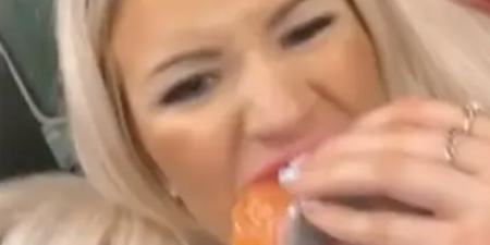 People are horrified after woman eats raw salmon on the bus