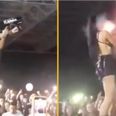 DJ manages to shoot herself in the face with confetti cannon