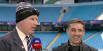 Will Ferrell interrupts Sky Sports coverage to catch up with Roy Keane