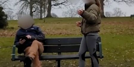 Influencer incensed after man in park refuses to move from bench for her livestream
