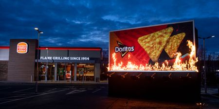 Billboard goes up in flames outside Burger King to tease new collaboration