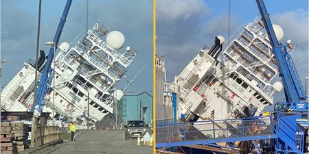 Dozens injured after billionaire’s ship topples over in Scotland dockyard