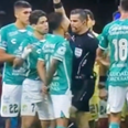 Referee knees player in the groin during game in Mexico