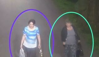 Chilling CCTV shows moment woman, 51, led a mum she had just met back to her flat before stabbing her to death