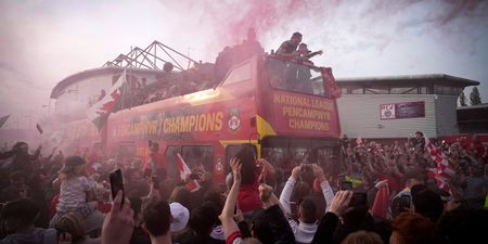 Reynolds and McElhenney join Wrexham players as thousands line the streets for open top bus parade