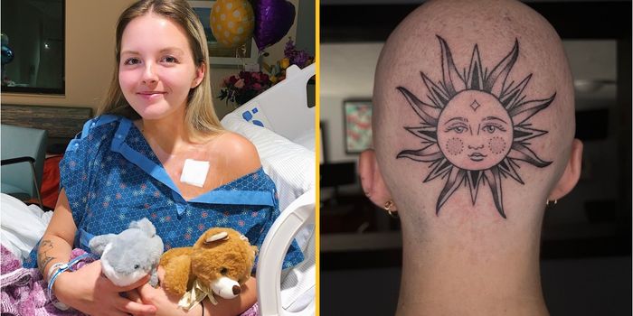 Woman gets head tattoo as f you to cancer